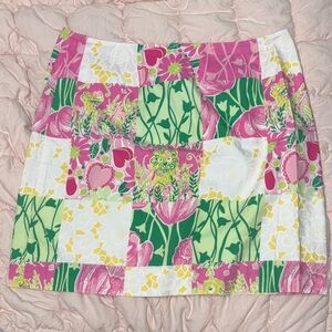 Vintage Lilly Pulitzer Colorful Patchwork Midi Skirt